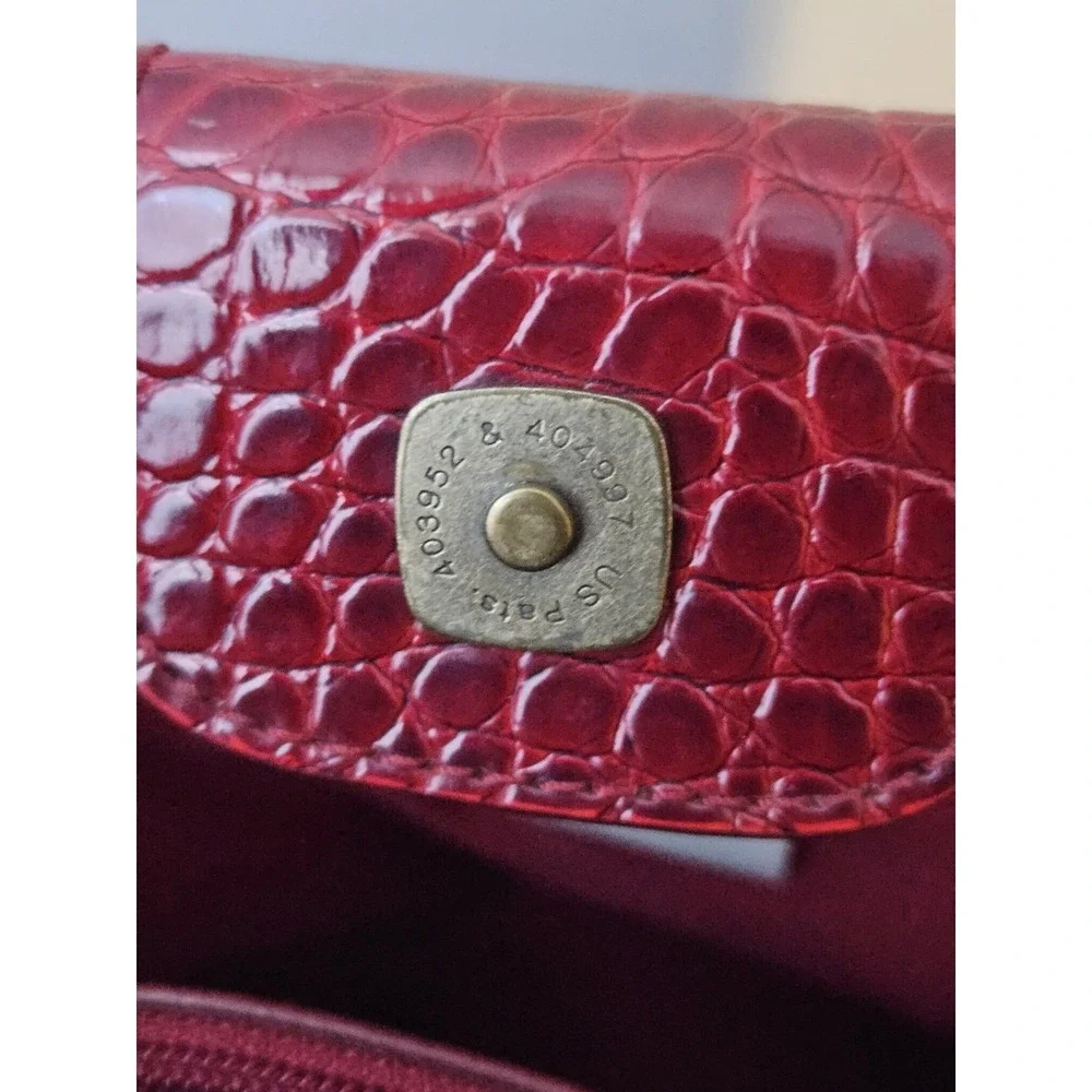 Liz Claiborne‎ Structured Work Tote Red Croc Embossed Shoulder Bag